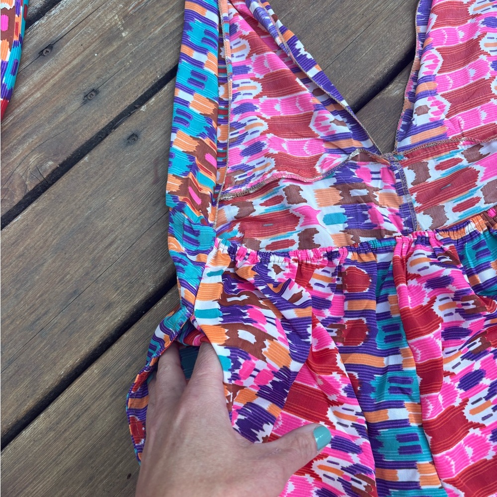 Vintage Multicolor Halter Jumpsuit with Wide Legs - Picture 11 of 15